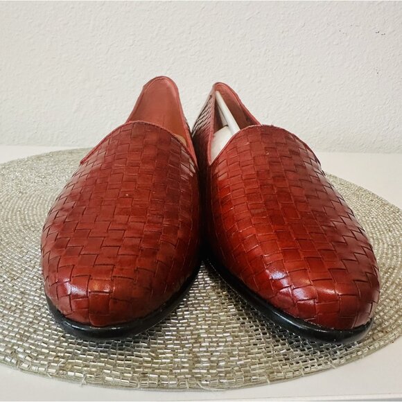 Trotters Womens Liz Woven Leather Slip On Loafer Red T5158-586 Shoe 11 1/2 M - Picture 8 of 10